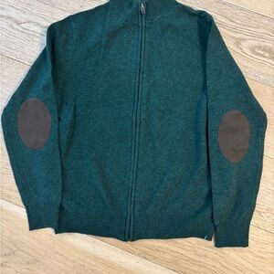 Hackett London Zip-Up Sweater with Elbow Patches. New with Tags